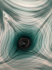 Aqua Feathered Vase